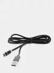 Черный кабель зарядки GFPower MAG09T, Type-C, нейлон, магнитный, 1 м, 2.4 A