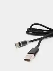 Черный кабель зарядки GFPower MAG09T, Type-C, нейлон, магнитный, 1 м, 2.4 A