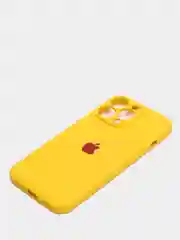 Желтый чехол на iPhone 11, 13, 12, XR, Pro, Max, Mini, бархатный