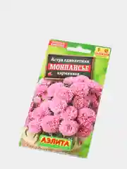 Астра Монпансье карминная, семена, цветы