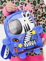 Синий рюкзак детский с зеброй