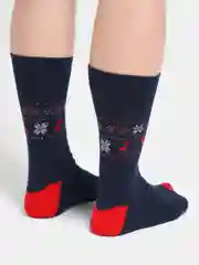 Новогодние носки с зимним строигим дизайном в банке, "С новым годом, с новым счастьем!"