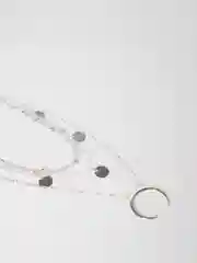 Серебряный цепочка-ожерелье Crescent, с подвесками "Диски и полумесяц"