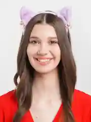 Фиолетовый ободок с ушками, кошачьи ушки