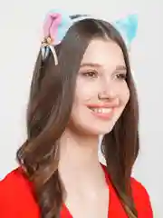 Белый ободок с ушками, кошачьи ушки