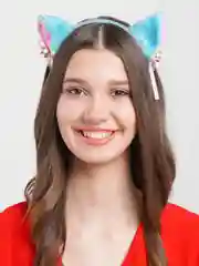 Голубой ободок с ушками, кошачьи ушки