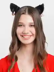 Черный ободок с ушками, кошачьи ушки