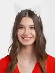Белый ободок "Кружевные ушки"