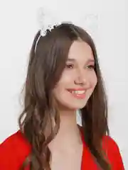 Белый ободок "Кружевные ушки"