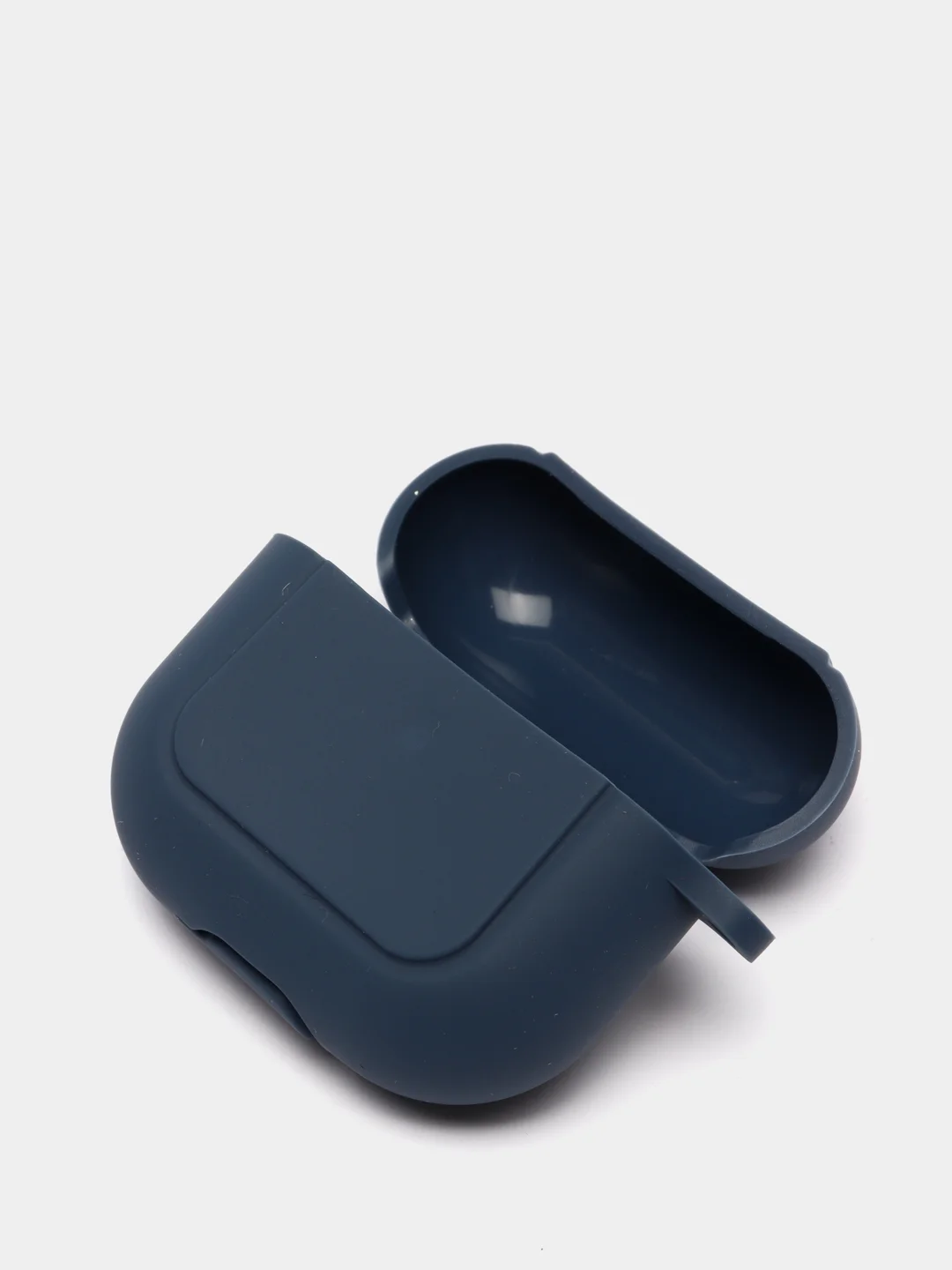 Темно-синий чехол для наушников Apple Airpods 3 с карабином силиконовый