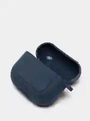 Темно-синий чехол для наушников Apple Airpods 3 с карабином силиконовый