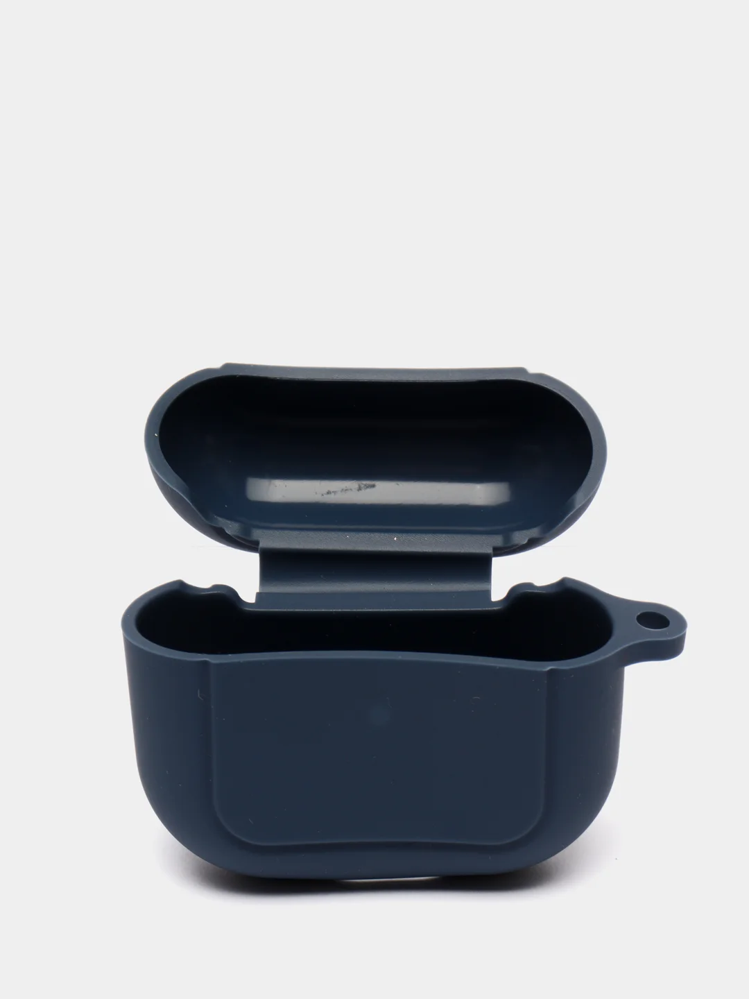 Темно-синий чехол для наушников Apple Airpods 3 с карабином силиконовый