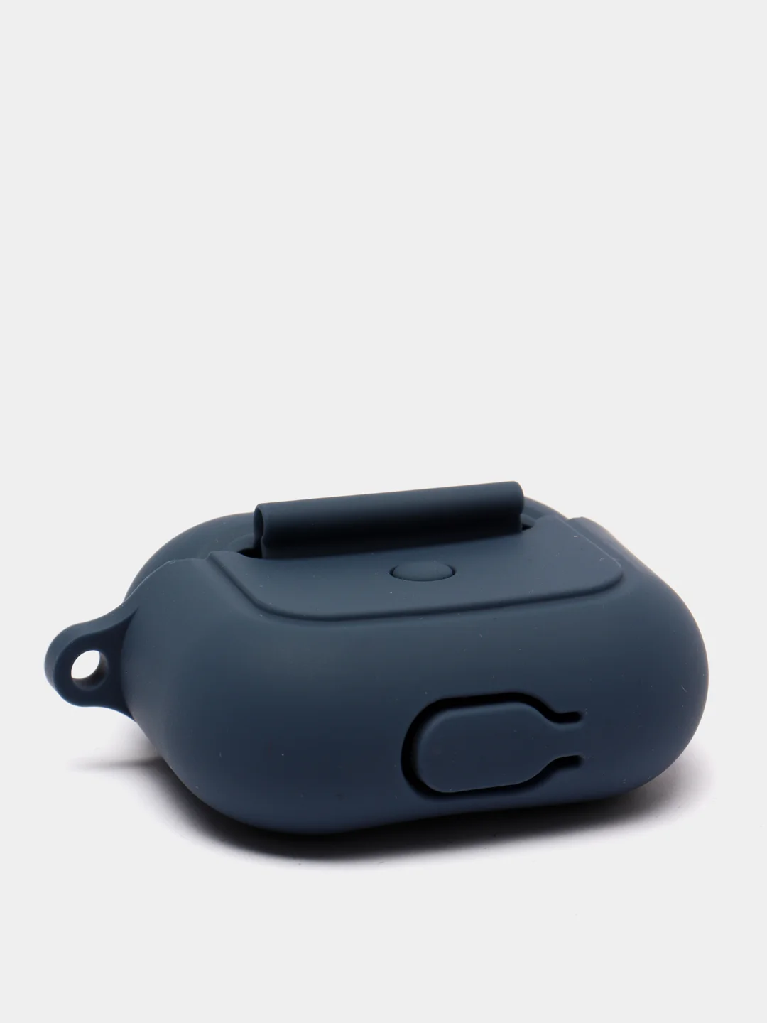 Темно-синий чехол для наушников Apple Airpods 3 с карабином силиконовый