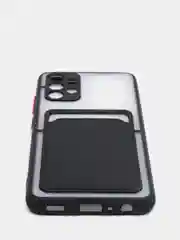 Черный силиконовый прозрачный чехол с визитницей для моделей IPhone и Samsung
