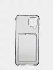 Серый силиконовый прозрачный чехол с визитницей для моделей IPhone и Samsung