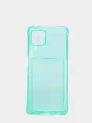 Салатовый силиконовый прозрачный чехол с визитницей для моделей IPhone и Samsung