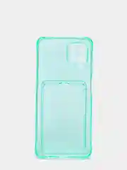 Салатовый силиконовый прозрачный чехол с визитницей для моделей IPhone и Samsung