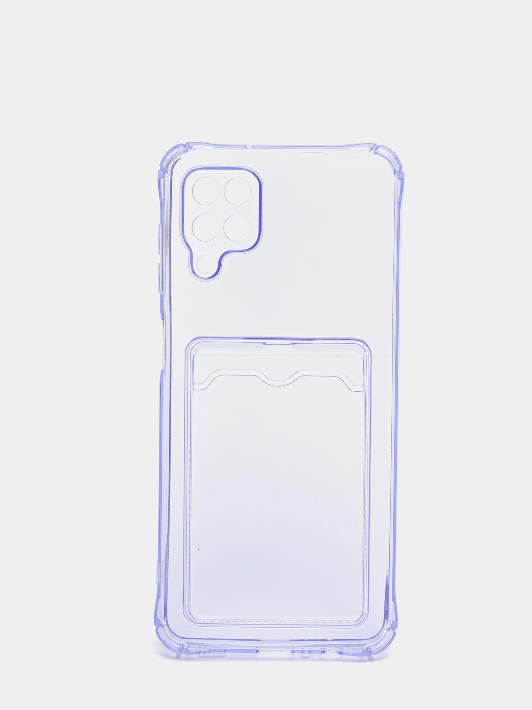 Лавандовый силиконовый прозрачный чехол с визитницей для моделей IPhone и Samsung