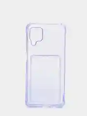 Лавандовый силиконовый прозрачный чехол с визитницей для моделей IPhone и Samsung