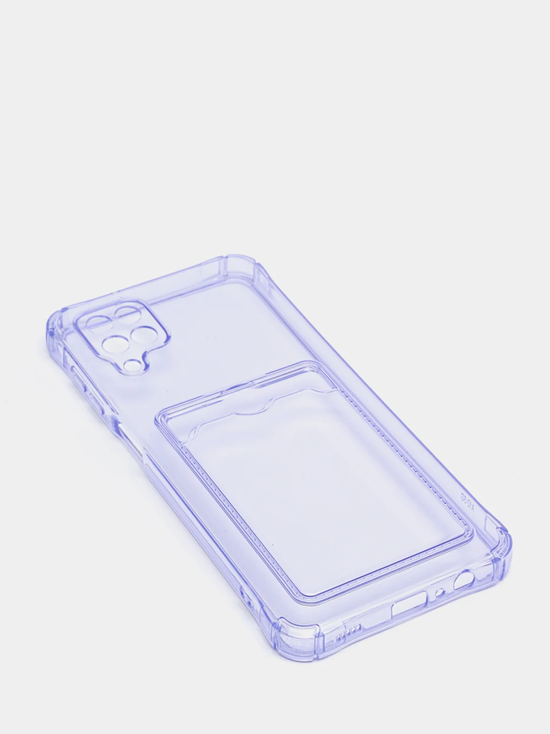 Лавандовый силиконовый прозрачный чехол с визитницей для моделей IPhone и Samsung