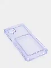 Лавандовый силиконовый прозрачный чехол с визитницей для моделей IPhone и Samsung