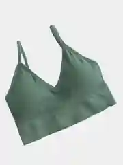 Зелёный хаки женский  спортивный топ-лиф , базовый укороченный топик