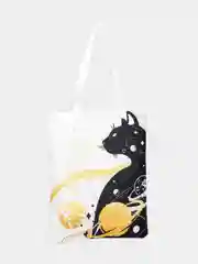 Сумка-шоппер белая тканевая "кошка, космос" для вещей, второй и сменной обуви, бассейна