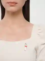Белый брошь женская "Котик"