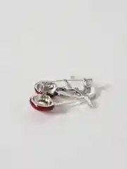Серебряный брошь женская "Вишня"