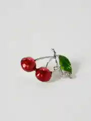 Серебряный брошь женская "Вишня"
