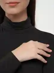 Кольцо с цирконом, серебристый цвет