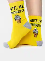 Багровый носки женские высокие с принтом