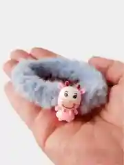 Серый металлик резинка для волос, с фигуркой, плюшевая резинка