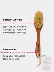Антицеллюлитная пилинг щетка для сухого массажа c щетиной мексиканского кактуса Тампико