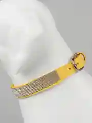 Желтый ошейник для собак и кошек, со стразами