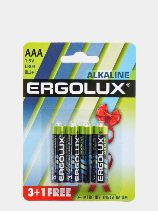 Батарейки Ergolux АА, ААА, пальчиковые LR6, мизинчиковые LR03, алкалиновые