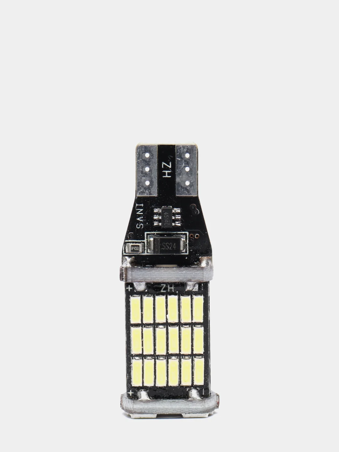 Светодиодные LED лампы 2 шт CUNBUS 45 smd, T15, белые, в габариты, салон и задний ход