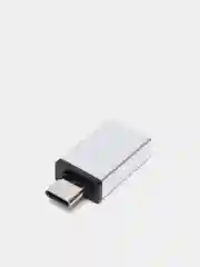 Серебряный переходник Type-C на USB-A