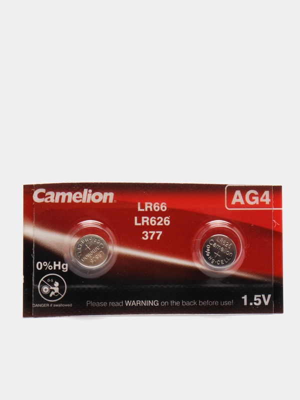 Батарейка AG4 Camelion, элемент питания AG4 / LR66 / 177 / LR626 / 376/377, 2 / 10 штук