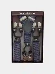 Хаки подтяжки мужские в коробке, двойной клипс
