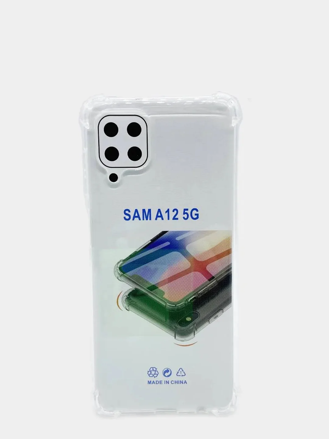 Прозрачный чехол Samsung Galaxy A12 Противоударный силиконовый чехол с защитой камеры