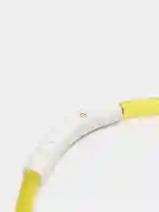 Желтый светящийся LED ошейник силиконовый для собак, на USB зарядке