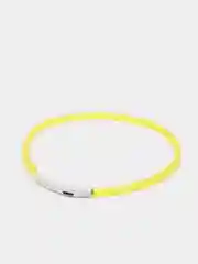 Желтый светящийся LED ошейник силиконовый для собак, на USB зарядке