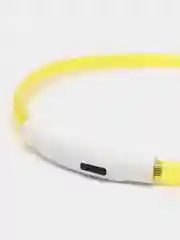 Желтый светящийся LED ошейник силиконовый для собак, на USB зарядке
