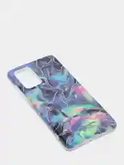 Индиго чехол для Samsung A12, A22, A51, A52, A72, S20FE, S21FE, S22 цветы, голограмма