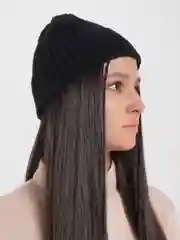 Черный шапка вязаная