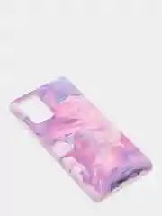 Розовый чехол для Samsung A12, A22, A51, A52, A72, S20FE, S21FE, S22 цветы, голограмма