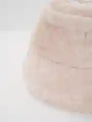 Молочный панама меховая с прямыми полями (шапка)