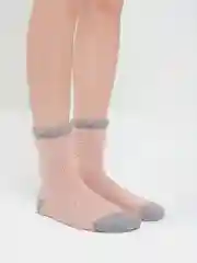 Коралловый меланж носки мохровые мягкие длинные