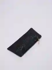 Синий меланж косметичка кожаная